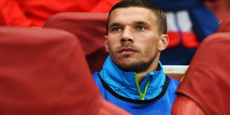 VIDEO: Lukas Podolski training ground wonder strike proves his left foot still works