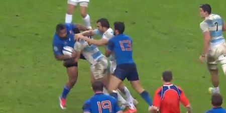 We’re still trying to figure out how this little Argentine smashed Mathieu Bastareaud