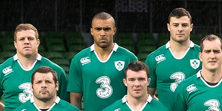 Simon Zebo pities the fool that makes him pose for team photos in the rain