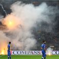 VINE: Serious crowd trouble at Italy-Croatia Euro qualifier