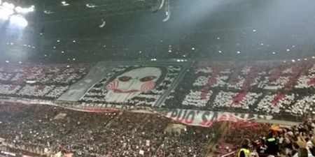 Milan supporters unveil downright creepy SAW banner