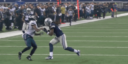 Vine: Dwayne Harris with the cheapest of cheap shots