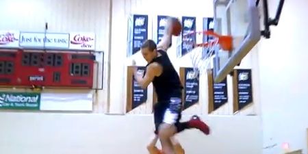 VIDEO: Don’t even try to wrap your head around this “scorpion” dunk