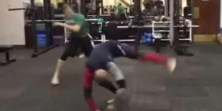VIDEO: Conor McGregor shows off his capoeira moves against Boston Celtic’s mascot