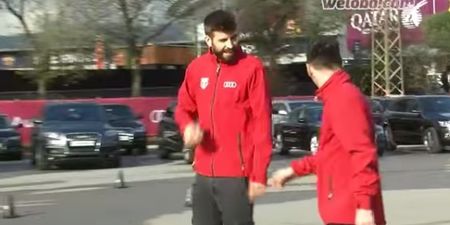 VIDEO: Lionel Messi and Gerard Pique almost get killed by speeding Sergio Busquets