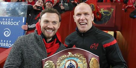 Pics: The Munster players loved having their picture taken with Andy Lee last night