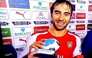 VINE: Mathieu Flamini’s reaction to thinking he was named Man of the Match is priceless