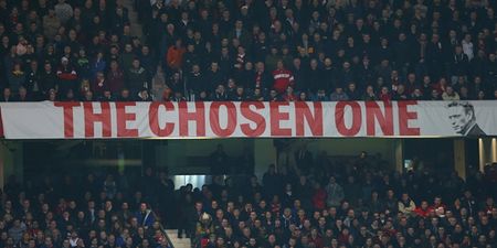 The most infamous banner in Manchester United’s history could be auctioned off for charity