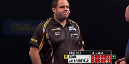 VIDEO: Adrian Lewis has come up with a nine-dart finish at the Ally Pally