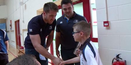 Video: Heartwarming moment when a young Special Olympian meets his Leinster heroes
