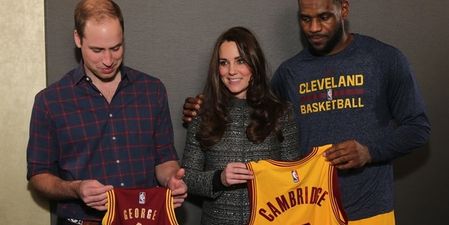 Video: Jersey envy for Prince William as he meets LeBron James in Brooklyn