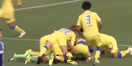 Japanese goalkeeper scores injury-time header to keep promotion hopes alive