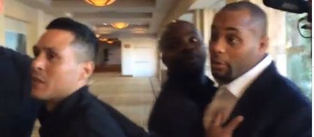 VIDEO: Jon Jones and Daniel Cormier had to be separated by hotel security last night