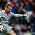 Simon Mignolet falls on his backside as shot comes in, Twitter falls on backside laughing