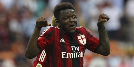VINE: Sully Muntari got really angry after being subbed by AC Milan tonight