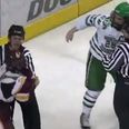 Ice hockey player gets punched and is penalised for DIVING
