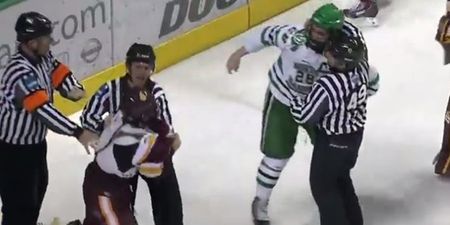 Ice hockey player gets punched and is penalised for DIVING