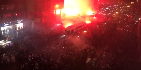 Video: It looks like one hell of an atmosphere in Madrid for tonight’s derby