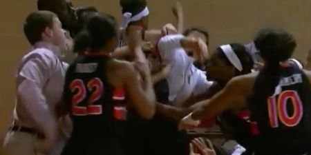 Video: Haymakers thrown and refs toppled during women’s basketball brawl