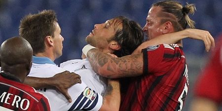 Video: Philippe Mexes tries to strangle opponent after being sent off