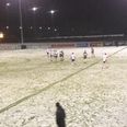 Pics: Jaysus, it looks bloody freezing in Belfast for Queens v IT Sligo in the Sigerson Cup