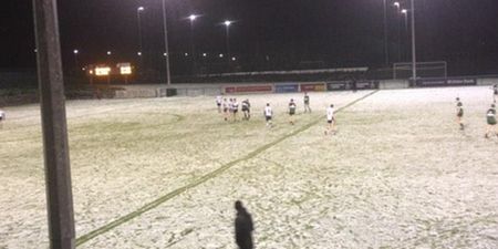 Pics: Jaysus, it looks bloody freezing in Belfast for Queens v IT Sligo in the Sigerson Cup