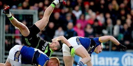 GIF: Mayo’s Evan Regan says it’s “not as bad as it looked” after absolutely horrific fall on his neck