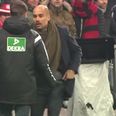 Video: Pep Guardiola argues with 4th official, then immediately celebrates with him