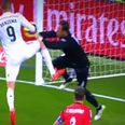 Video: Karim Benzema commits horror flying knee foul on goalkeeper