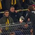 Video: Bizarre scenes in Germany as Dortmund stars climb fence to apologise to irate fans