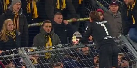 Video: Bizarre scenes in Germany as Dortmund stars climb fence to apologise to irate fans