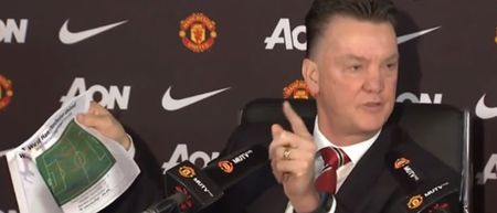Pic: Louis van Gaal goes full Benitez, brings pamphlet of ‘facts’ to press conference