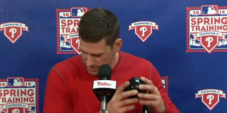 Baseball player uses Magic 8 Ball to answer reporters’ questions at press conference