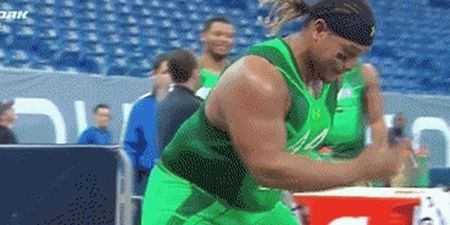GIFS: The big lads took on the 40-yard dash today. Some did well, others jiggled like mad