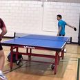 Video: Not even Forrest Gump could return this behind-the-back table tennis wonder shot