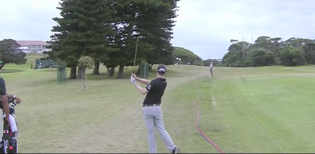 Video: Ireland’s Kevin Phelan hits birdie from behind the trees en route to a lead in Africa