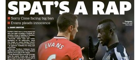 Pics: The UK’s headline writers have had a field day with the Evans/Cisse spitting case