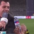 Gif: Marseille goalkeeper has water bottle flung at him, handles it like a pro