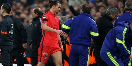 VINE: Zlatan Ibrahimovic, of all people, sees red on the half hour mark against Chelsea