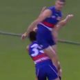 Video: Aussie Rules player nearly gets head taken clean off by flying arse