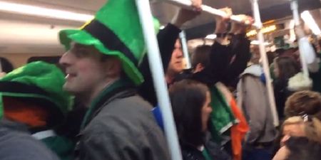 VIDEO: Super footage of the Irish fans singing at the top of their voices on Edinburgh train