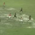 GIF: Ivory Coast and Angola play friendly on glorified swimming pool