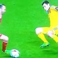 VINE: Andres Inestia bamboozles a Ukraine defender with a swivel of his Spanish hips