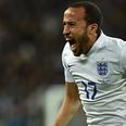 PIC: Andros Townsend wasted no time in rubbing his England goal into Paul Merson’s face