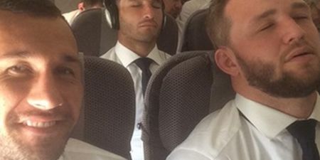 Video: Whatever you do, do not fall asleep on a plane near Quade Cooper