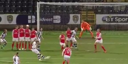 Women’s soccer team score goal after incredibly elaborate free-kick routine