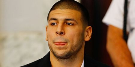 VINE: Aaron Hernandez appears to mouth ‘you’re wrong’ as the jury read out his guilty verdict