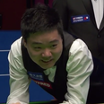 Video: Ding Junhui pots a blue after forgetting he’s on for a 147