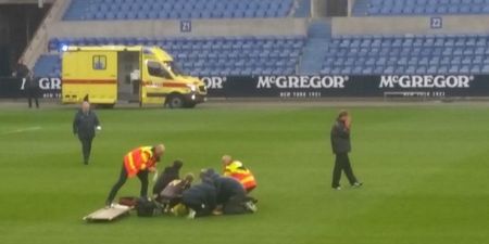 PIC: Belgian defender fighting for his life after heart attack on pitch