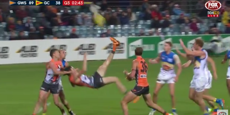 Video: It’s not often you see someone attempt a bicycle kick in the AFL